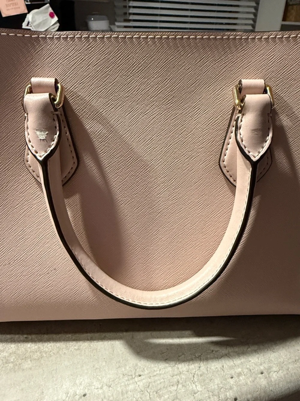 Michael Kors Blush Pink Saffiano Satchel with Gold Hardware